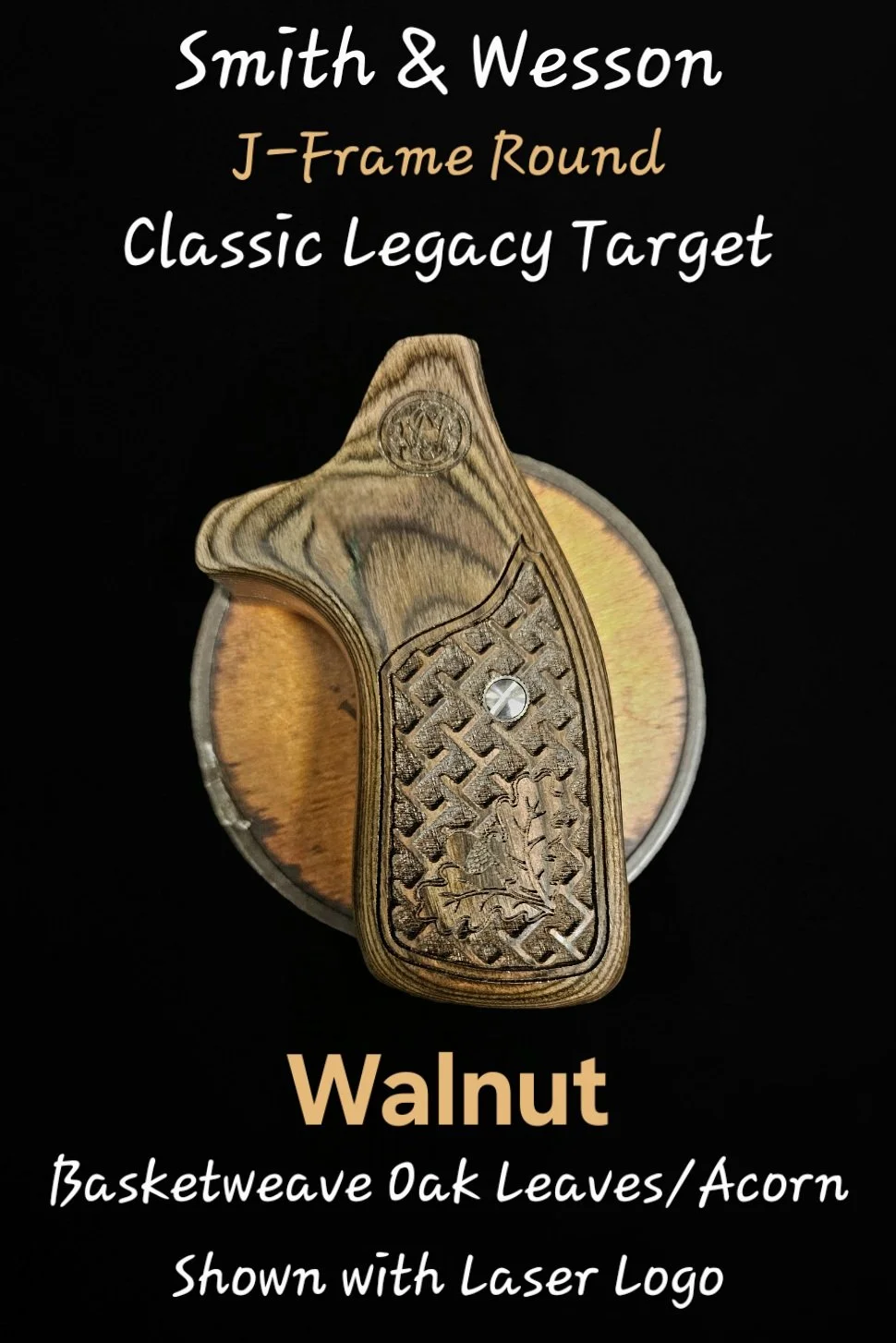 Smith & Wesson J Frame Round FGT Target Grips Basketweave Oak Leaves/Acorn