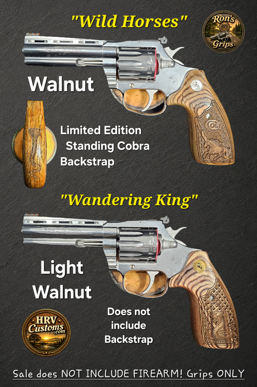 Colt King Cobra "Ron's HRV Grips® #1 & 2 • All Colors