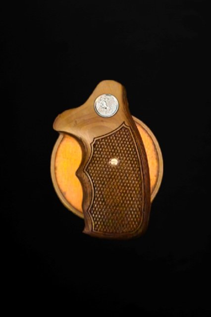 Colt King Cobra Grips Fingergroove Target Length Custom Wood Grips - Walnut Shown