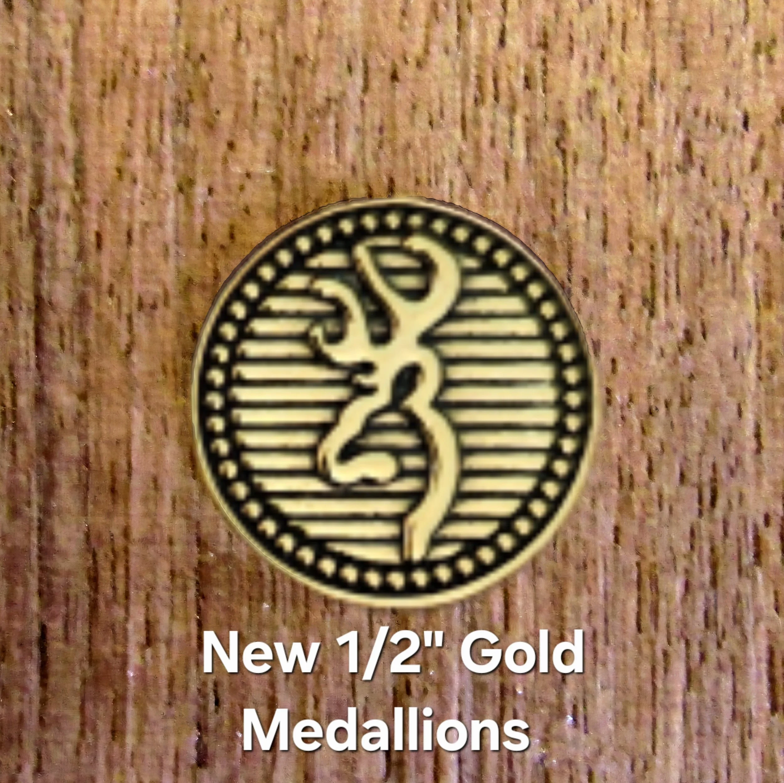 Browning Medallions - Buckhead version in 1/2" Silver Black with access to HRV Grips® Medallion Help Page