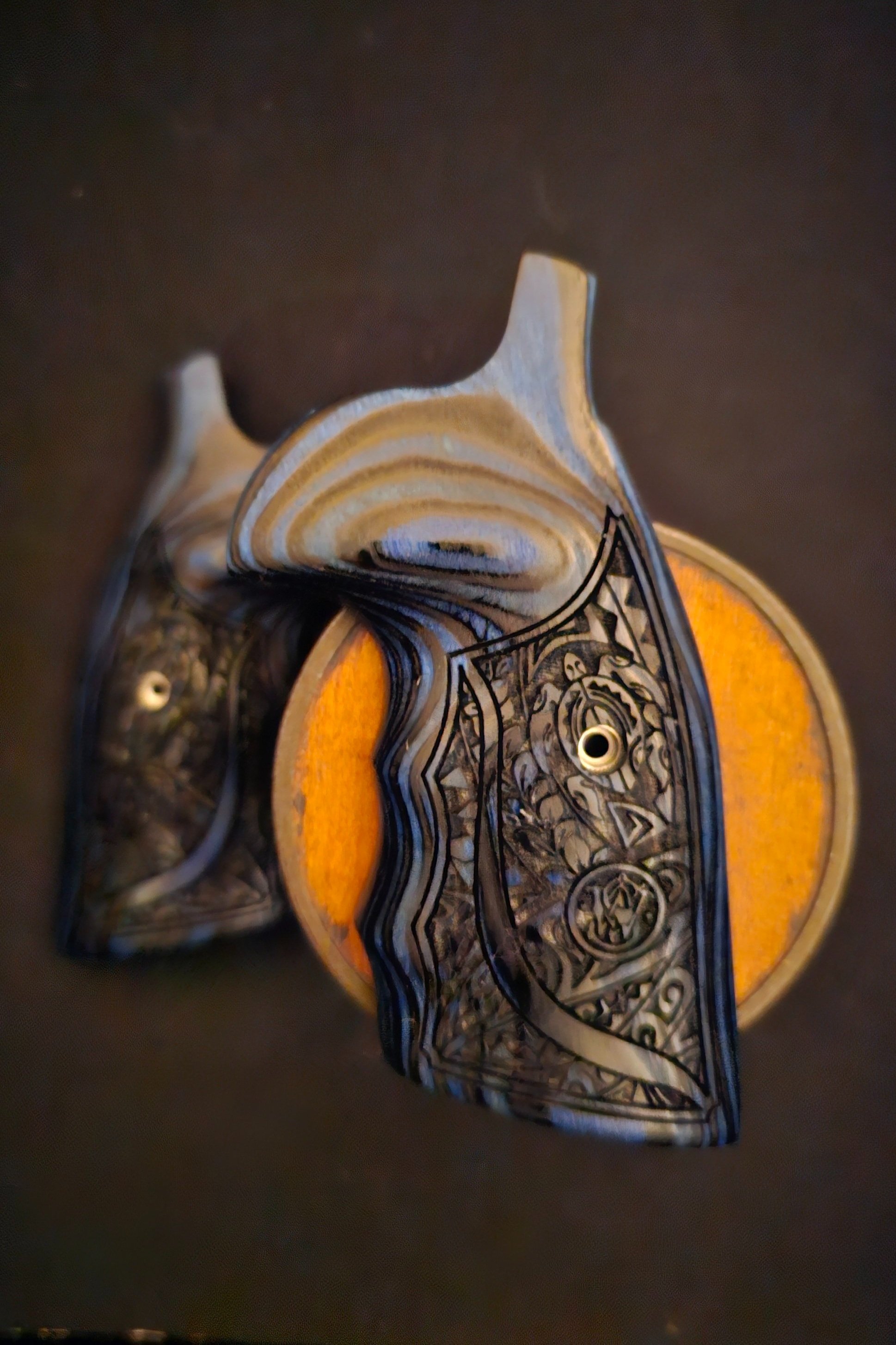Smith & Wesson K/L/X/Z Frame Round FGT Grips "The Honu" Custom Tribal Sea Turtle S&W Engraving • All Colors