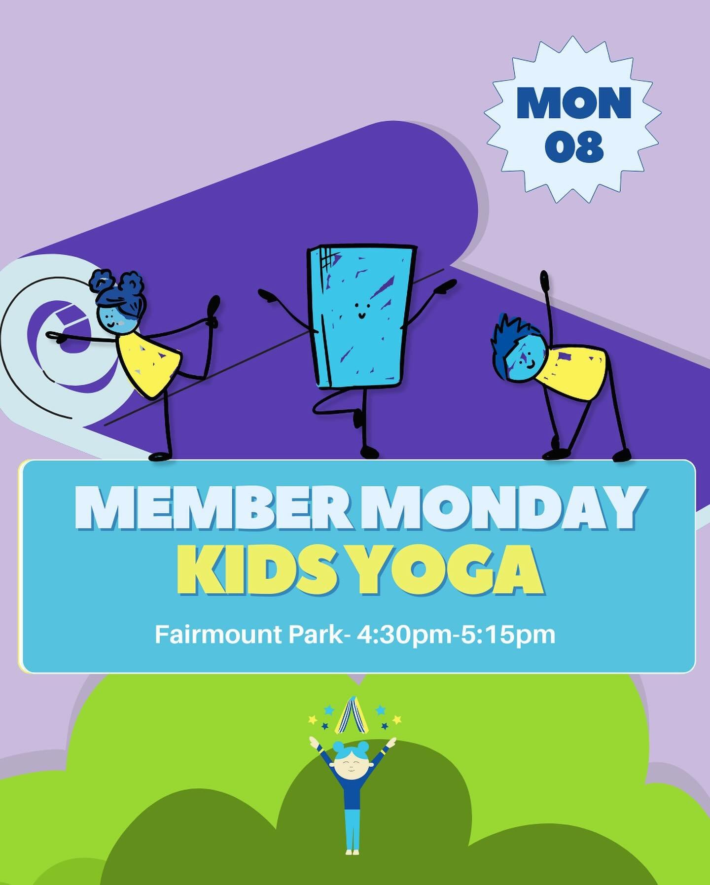 ✌️THIS WEEK!! Come join us! 🤓

🍄 Member Mondays Kids Yoga:
Today @ 4:30pm-5:15pm - Fairmount Park

🦋Yogi Tots:
Tue. 4/9 @ 10am-10:30am - Fairmount Community Library

🐛 Yoga w/ the Dream Club:
Fri. 4/12 @ 3pm-4pm - Thomas Place Community Center 

