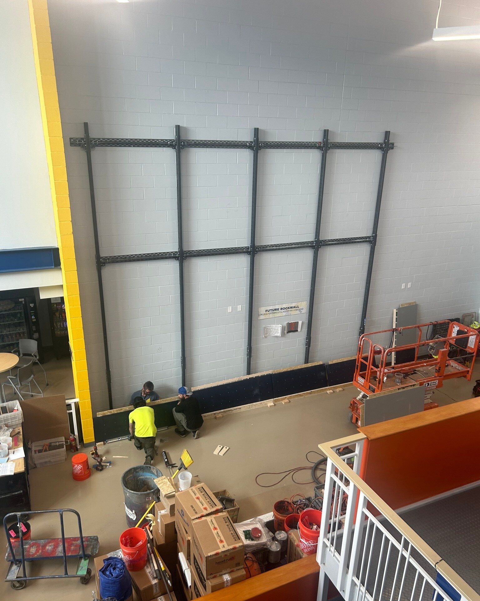 Major progress on the wall! Who's excited to climb the finished product? We are working on scheduling open climb hours...more details coming soon.