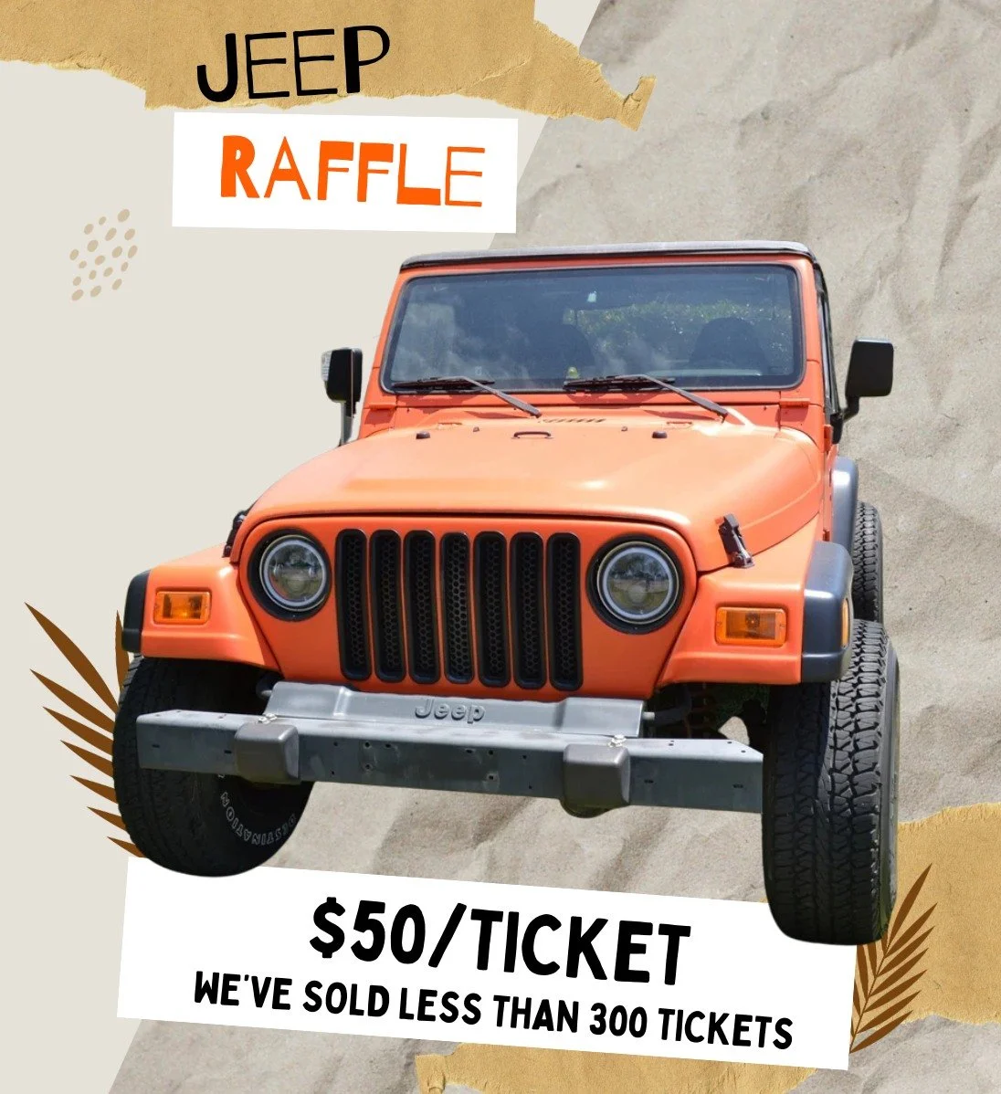 It's the last weekend for online sales! This one-of-a-kind 2002 Jeep Wrangler TJ will be raffled off next Saturday, October 11th! Get you tickets now: jeepisland.org/jeep-raffle