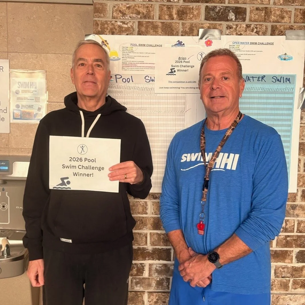 If you come to the pool, you know Scott. He orchestrated a swim competition at the pool, to splash off the new year. Today, we celebrated our first finisher! 

Congratulations to Brian Higley! He is our Pool Swim Challenge winner. 🏆 Brian swam 45,00