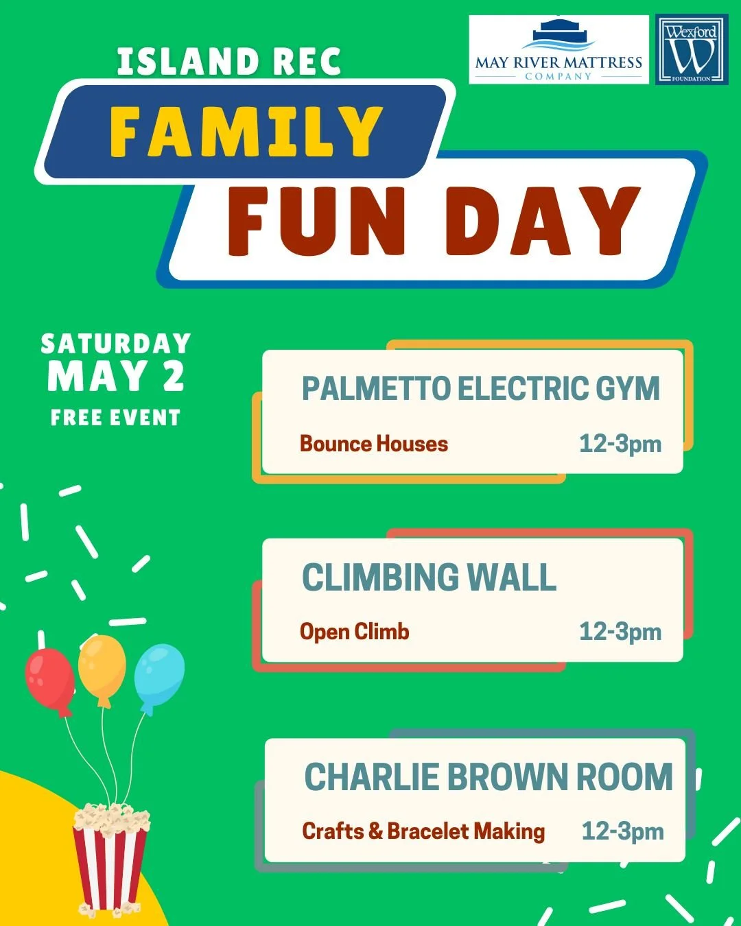 Family Fun Day is May 2nd! And it's FREE 😃 sign the waiver now: islandreccenter.org/events/family-fun-day