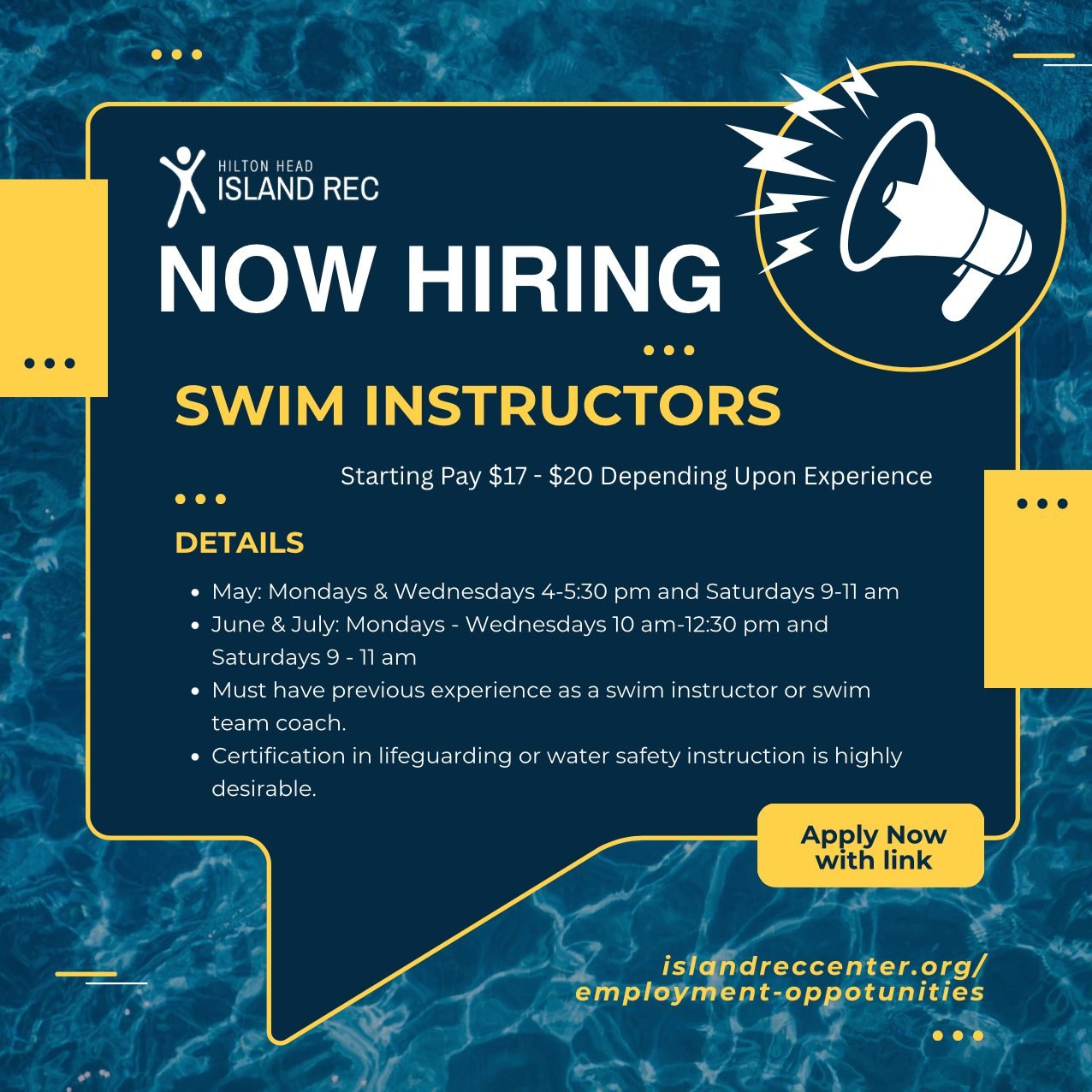 We are seeking a dedicated and enthusiastic Swim Instructor to join our team. As a Swim Instructor, you will be responsible for educating individuals of all ages on swimming techniques, water safety. Your ability to engage with students and create a 