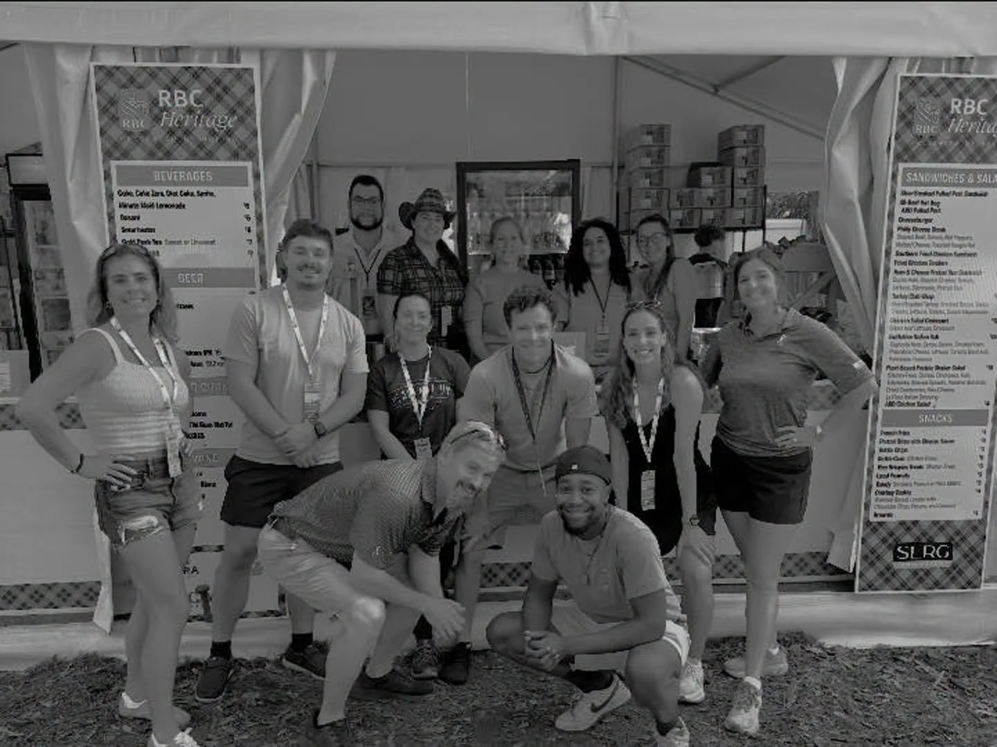 Friday Crew ➡️ Saturday Crew at the 15th Green⛳️ 🍔 🍟 🍻 🍿 come see us at the self proclaimed best concessions tent! #plaidnation