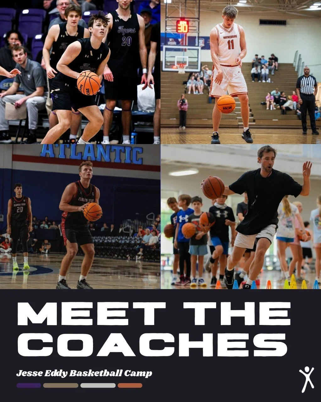 Meet the Jesse Eddy Basketball Camp Coaches! 🏀 
Along with Jesse, a Hilton Head native and former Armstrong Atlantic State University standout, please welcome:
⭐ Kane Eanes &ndash; Piedmont University
⭐ Billy Barron &ndash; Sewanee University
⭐ Ty H