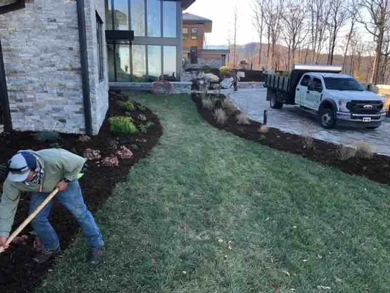 Yard being landscaped by Ground Effects