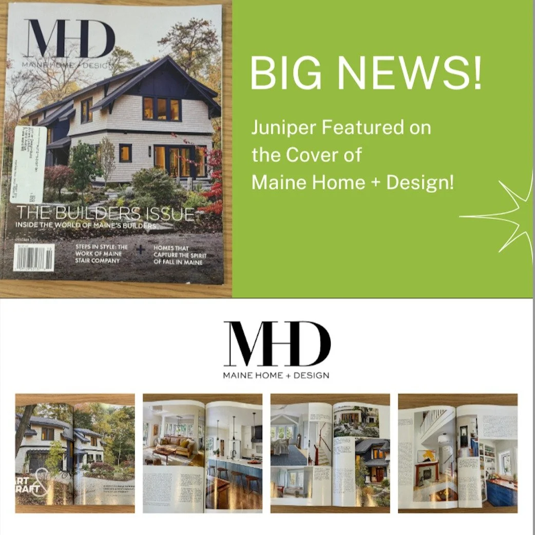 We are honored to be featured on the cover of the October issue of @mainehomedesign. Pick up an issue and learn how this home was built by women for women! #architecturedesign #greenbuilding #construction #womensupportingwomen