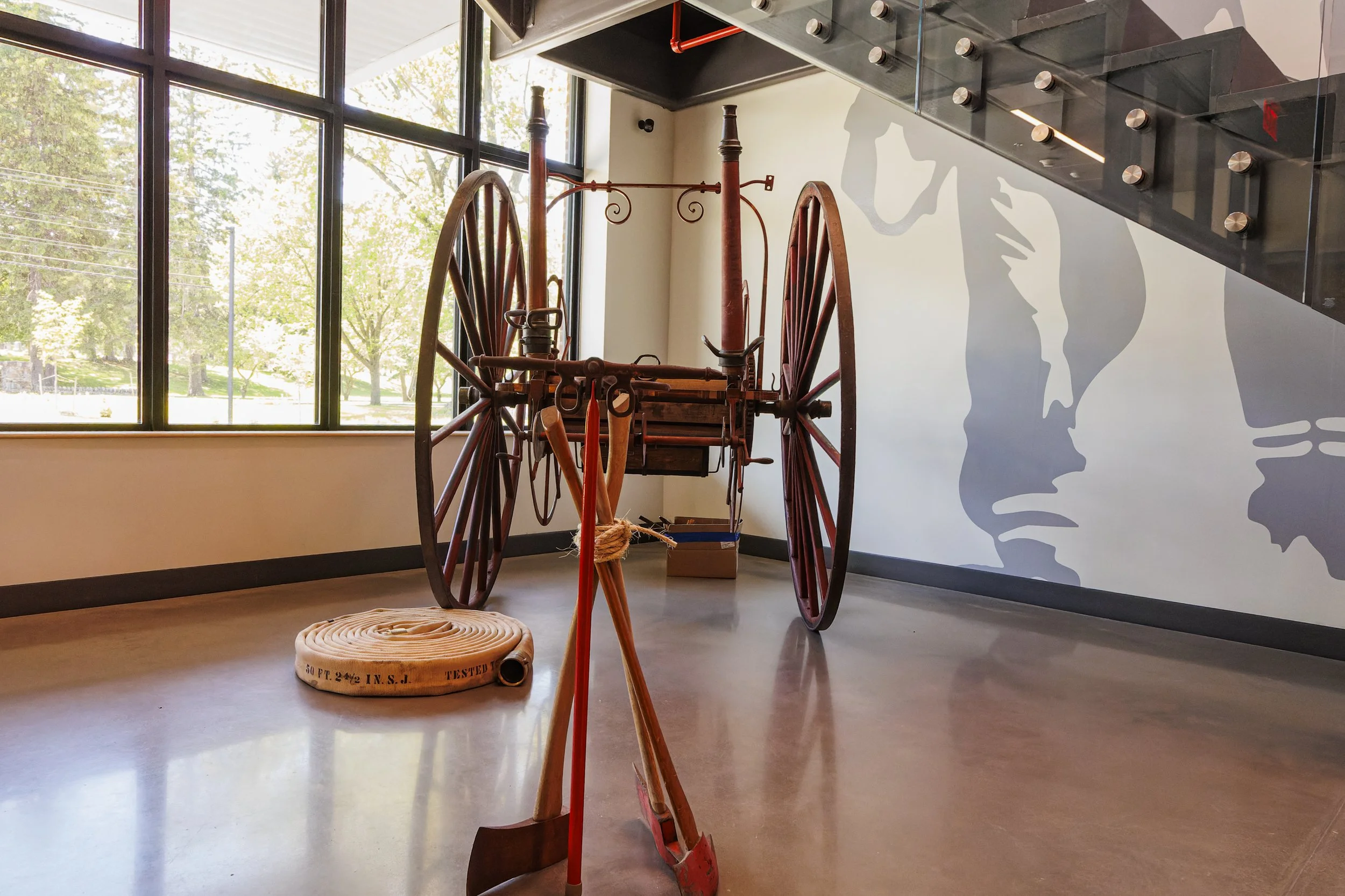 Restored hose reel from the Gale Hose company