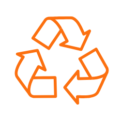 SQN GeoSciences Icon Recycling symbol with three chasing arrows arranged in a triangle, representing environmental sustainability and recycling.