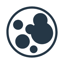 Black and white illustration of various-sized circles inside a larger circle