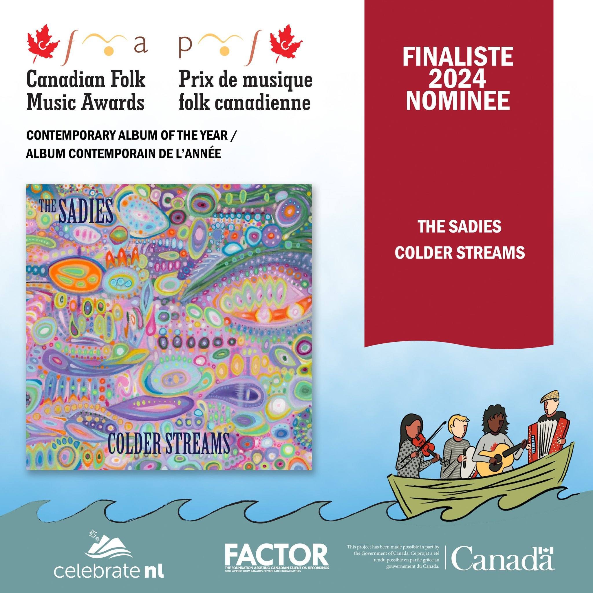 Thank you so much for the nomination @canadianfolkmusicawards. What an honour to have Colder Streams recognized alongside so many incredible albums. Congratulations to all the nominees.