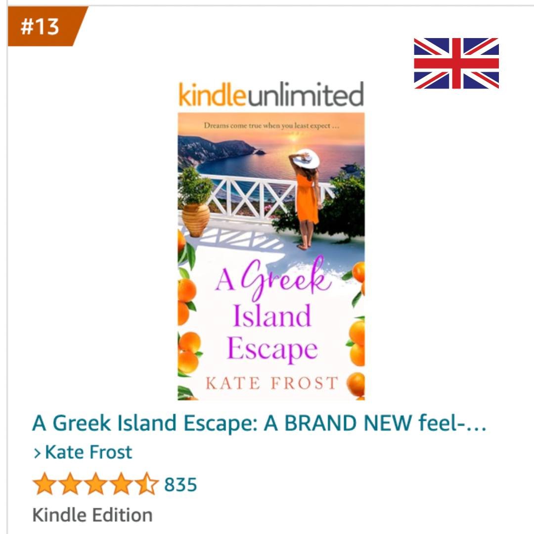 I woke this morning to A Greek Island Escape in the top 100 in Australia and Canada as well as having climbed to #13 in the UK which has beaten yesterday's highest ever position for one of my books! A fabulous start to the day! 🥳

#authorgoals #kind