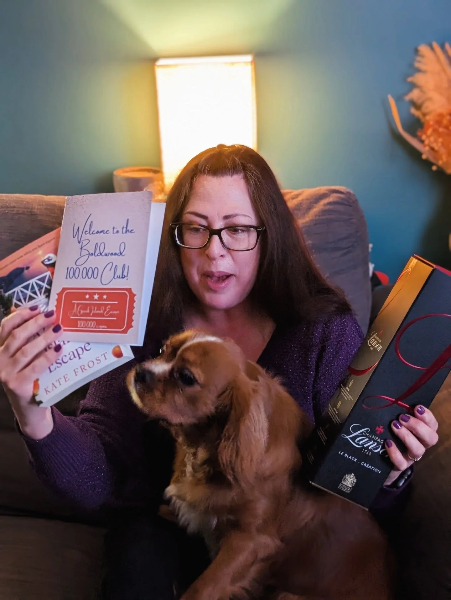 Milo wanted in on the action... 😂

I'm so proud of this book - A Greek Island Escape hit an incredible milestone towards the end of last year reaching 100,000 copies sold in 18 months. And over the weekend I received a fabulous surprise package from