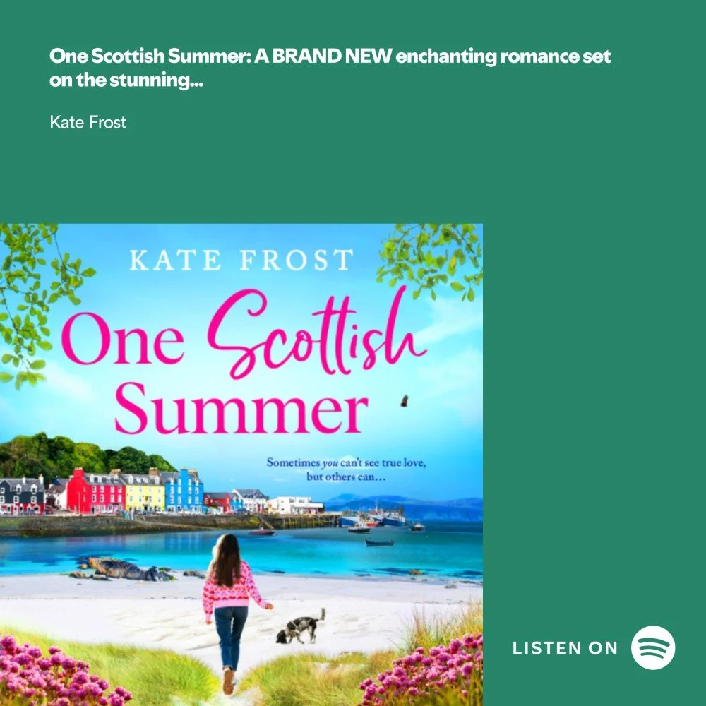 The One Scottish Summer audiobook narrated by the wonderful @mira.tells.tales is New and Trending in Romance on @spotifyuk this month. ✨

'I will forever be grateful to have found author Kate Frost and her beautiful, poetic and unforgettable stories.