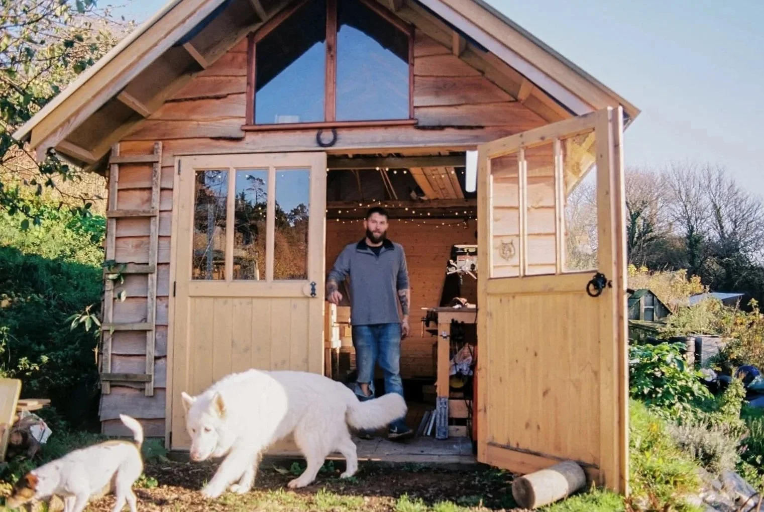 Blacksmith standing in Forge, Arashi forge, north devon