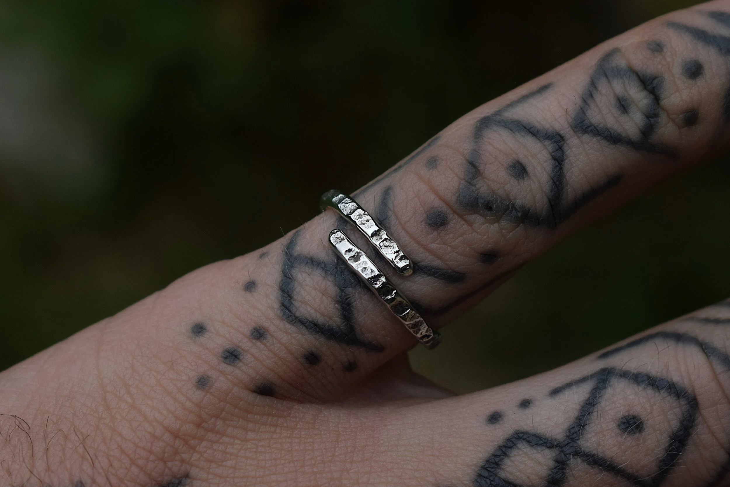 Silver ring, adjustable hammered band — Marvyn Eibner | Handmade ...