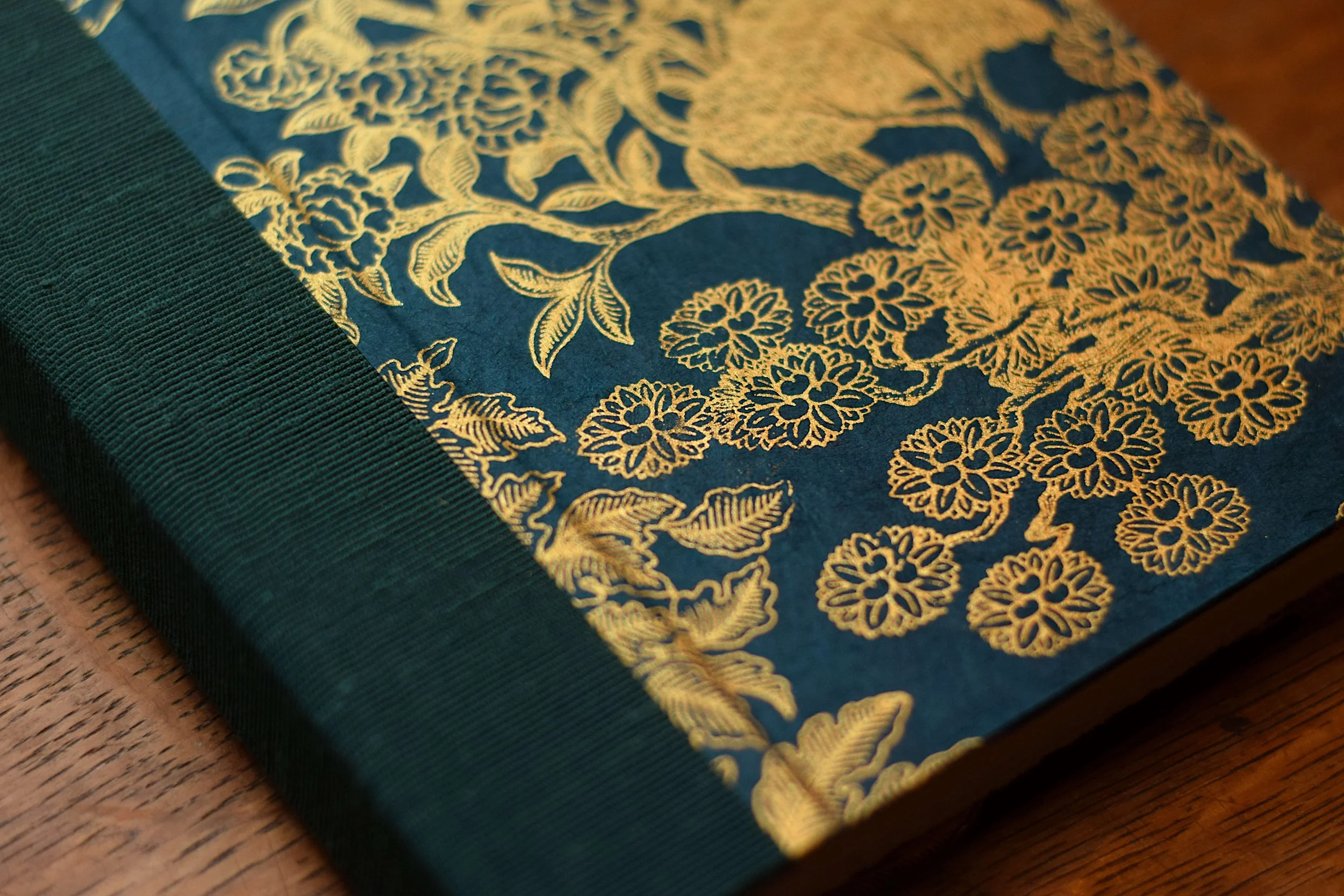 Hand bound sketchbook, with Nepalese gold cover