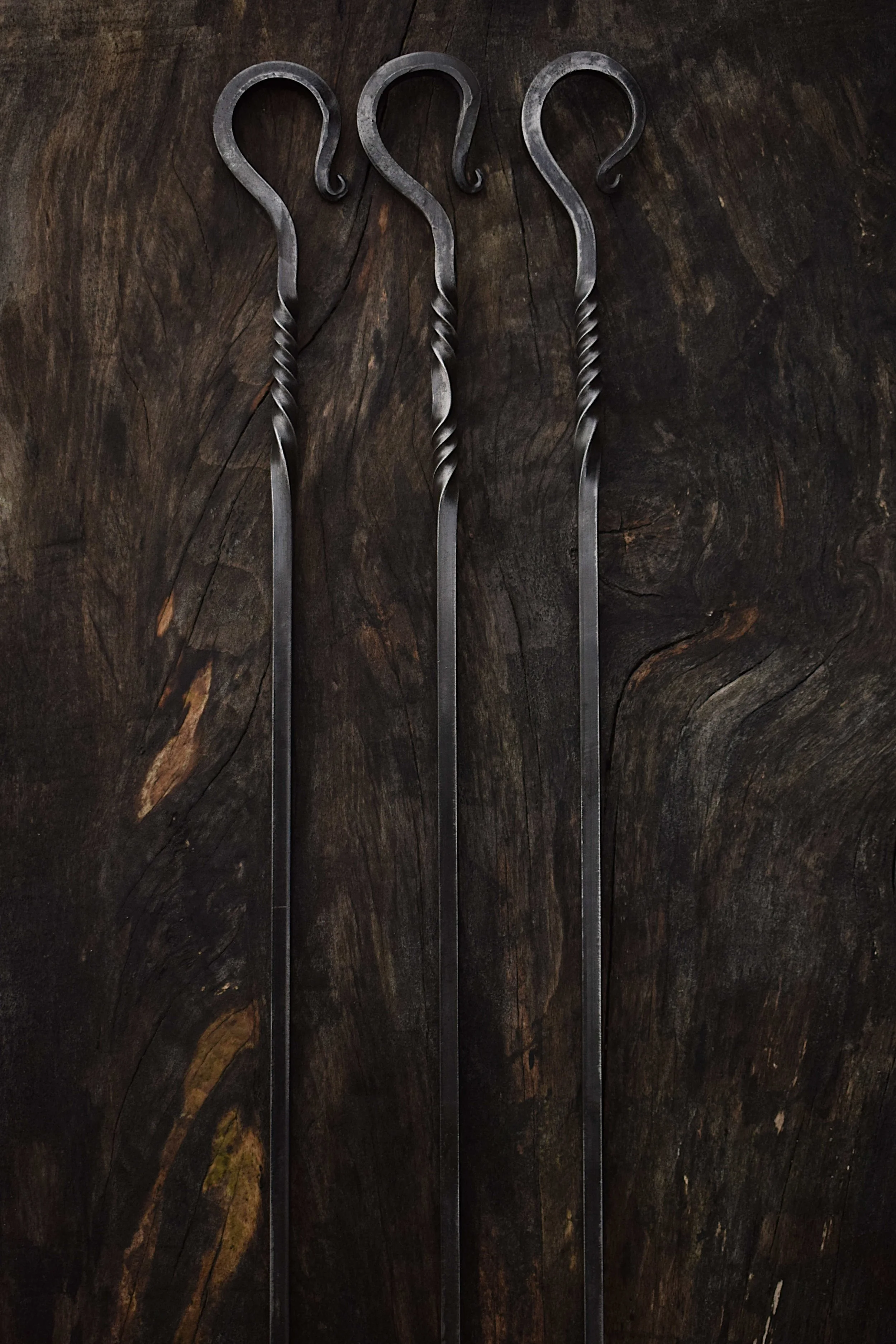 Handforged bbq meat skewer, blacksmith made