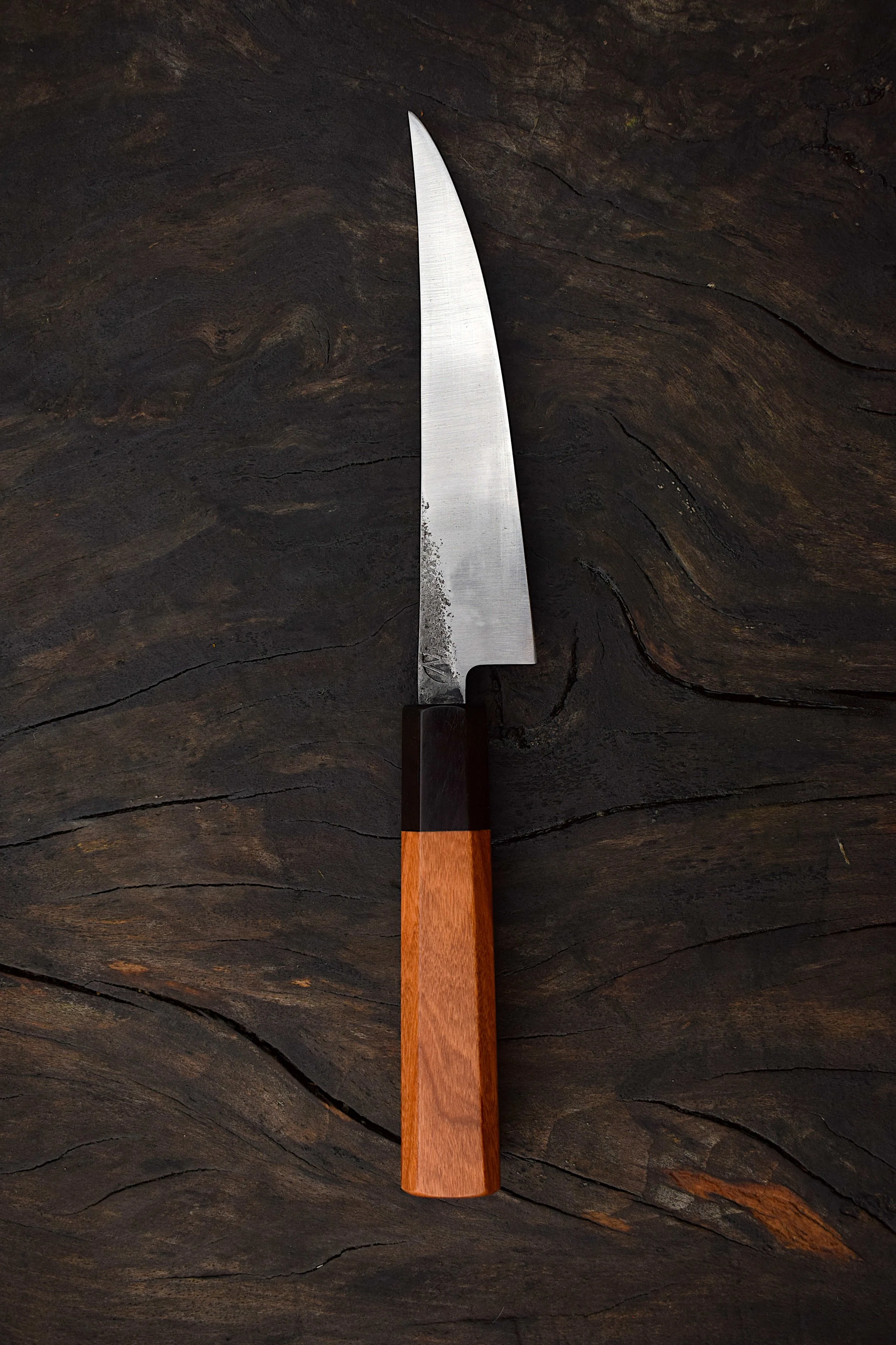 Fillet, 139mm, 52100 carbon steel. Cherry.