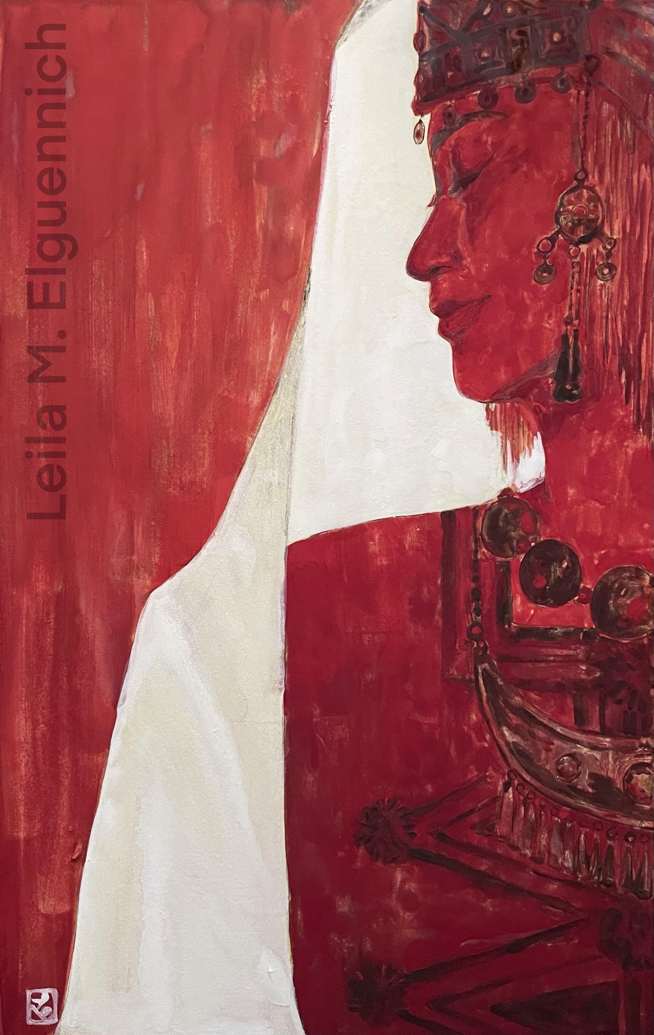 Red Portrait of Amazigh Girl, Nihonga
16"x10"
2025