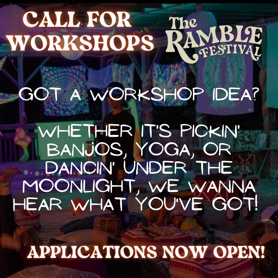 🌟 Exciting news comin' your way! We're now accepting applications for workshops at this year's Ramble Festival. Got a skill you're itchin' to share? Or maybe a crafty talent that the world's just gotta see? 🎨🎸

Whether it's pickin' banjos, paintin