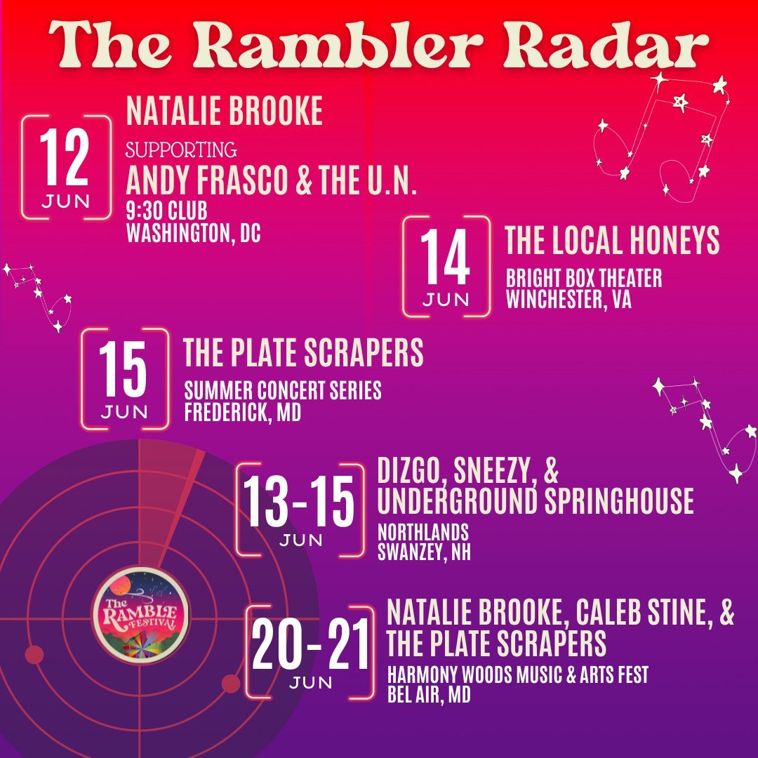This week's Rambler Radar is hot off the press. 🔥

Our Ramble Family is hittin&rsquo; the highway, bringin' the groove to venues all across the region - from mountain towns to music festivals and everything in between! 🎻🚗 We&rsquo;ve rounded up wh