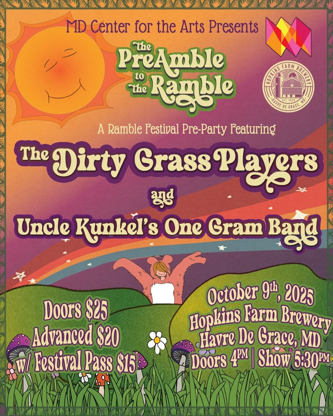 We're just ONE WEEK OUT from the first notes of Ramble weekend 🕺 and what better way to kick it off than with The Preamble to the Ramble, presented by our amazing friends at the @mdcenterforthearts 🎨

Join us Thursday, October 9 at @hopkinsfarmbrew