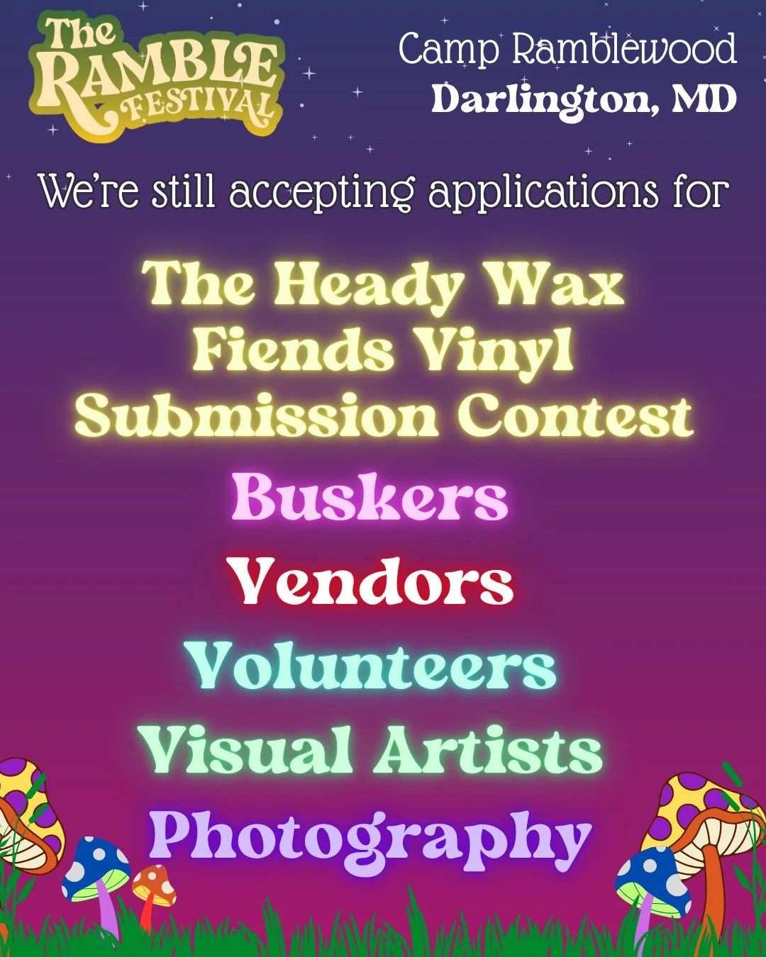 We&rsquo;re still lookin&rsquo; for the good folks who help bring this thing to life - buskers, vendors, volunteers, artists, and more ✨ 

If you&rsquo;ve been feelin&rsquo; the pull, now&rsquo;s your chance to jump in. Applications won&rsquo;t be op