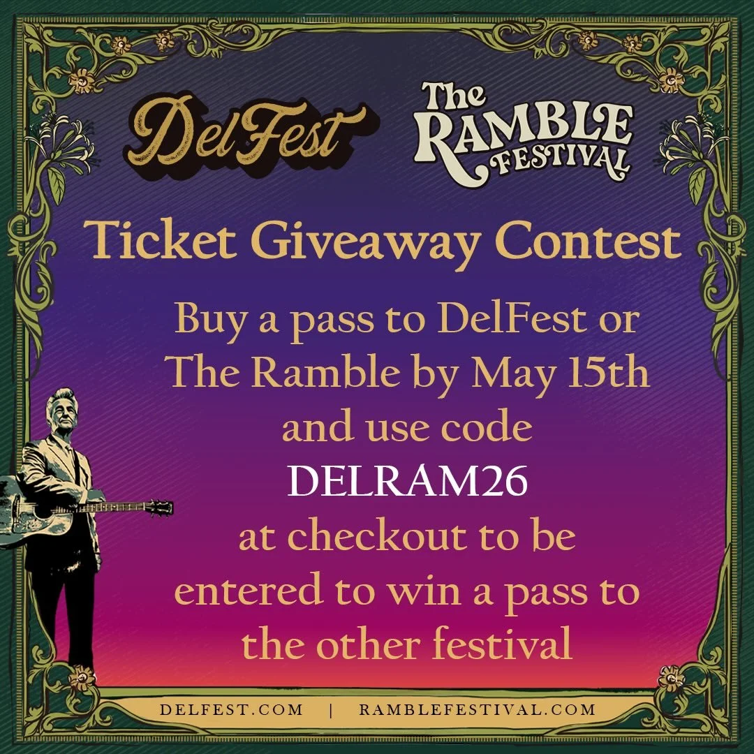When two festival worlds collide, good things happen&hellip; so The Ramble and @delfest have teamed up for some festy magic. Now through May 15, grab your DelFest and/or Ramble tickets, using DELRAM26 at checkout, and be automatically entered to win 