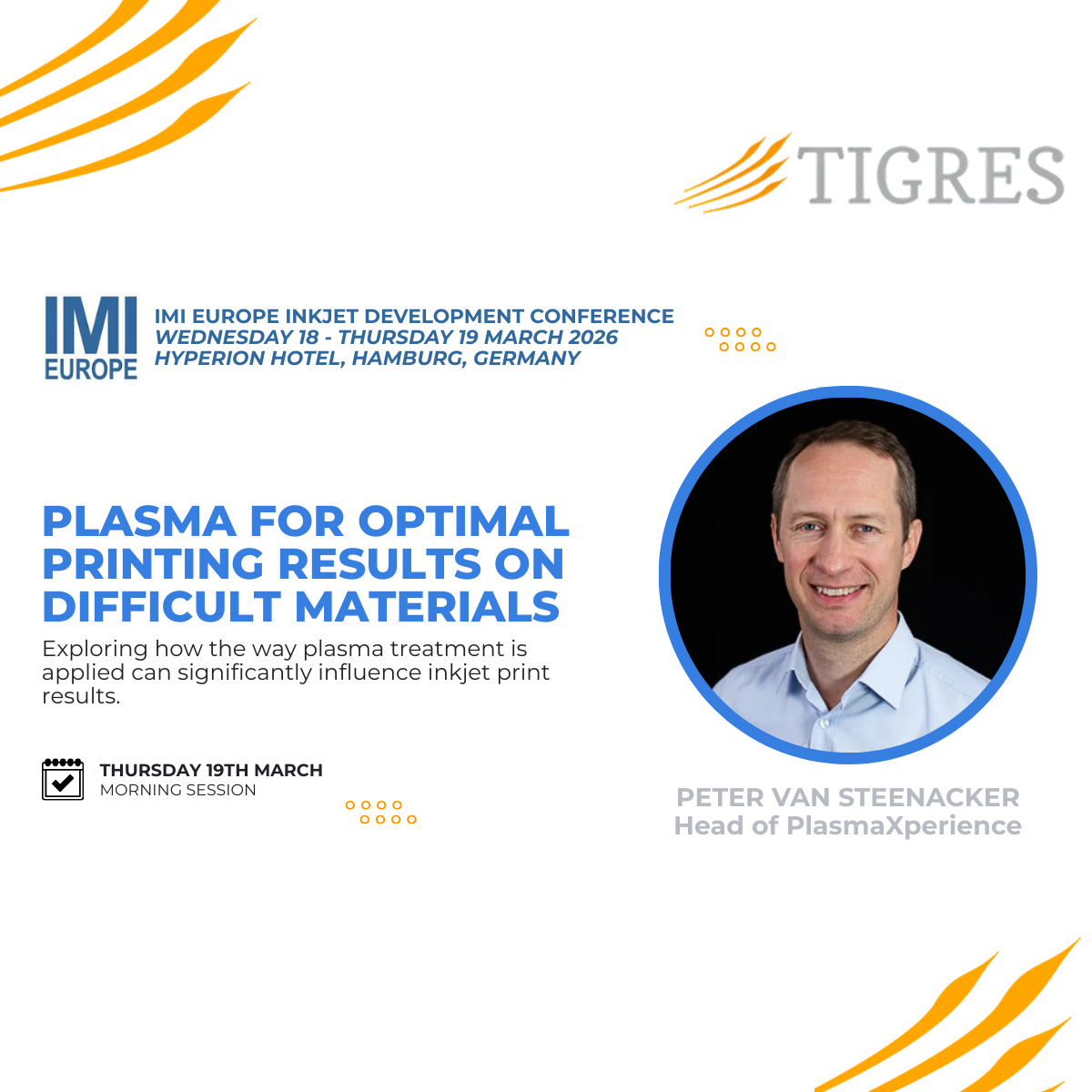 TIGRES to tackle surface performance at IMI Europe Inkjet Development Conference 2026