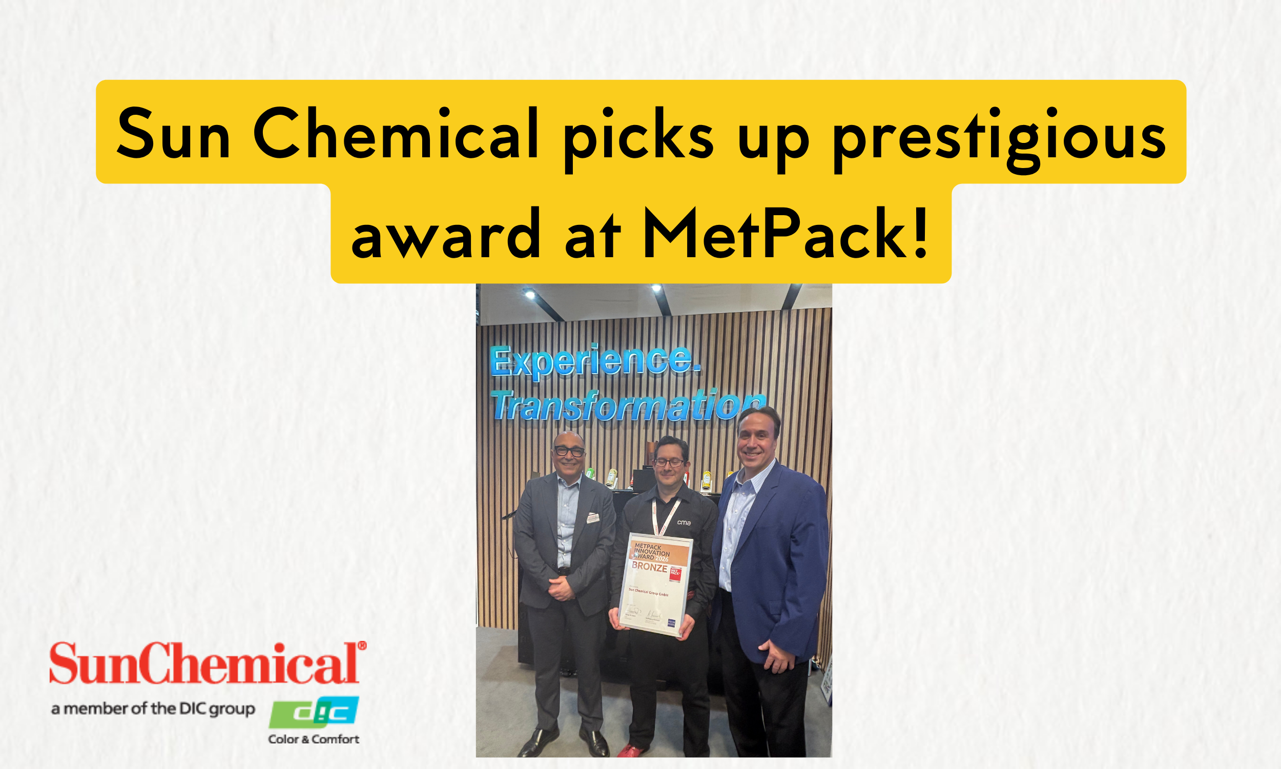 Sun Chemical picks up prestigious award at MetPack!