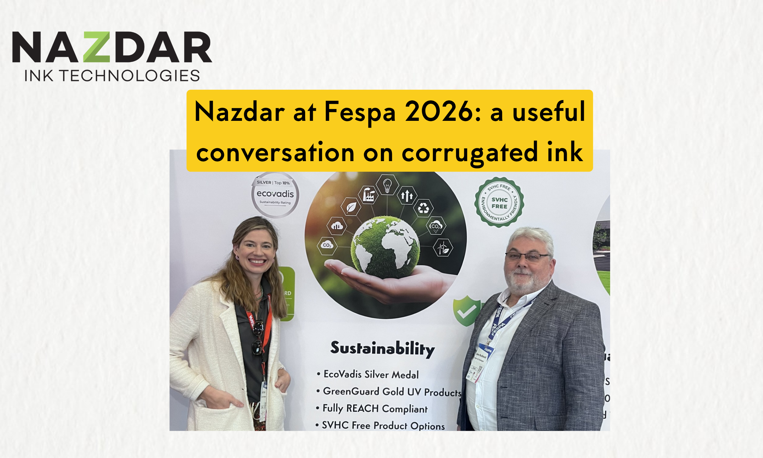Nazdar at FESPA 2026: a useful conversation on corrugated ink