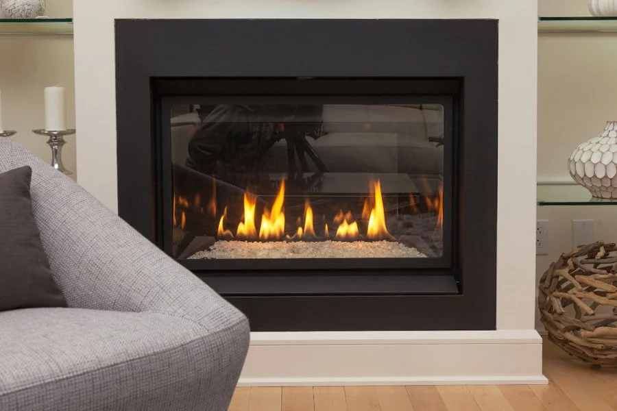 Gas fireplace in living room