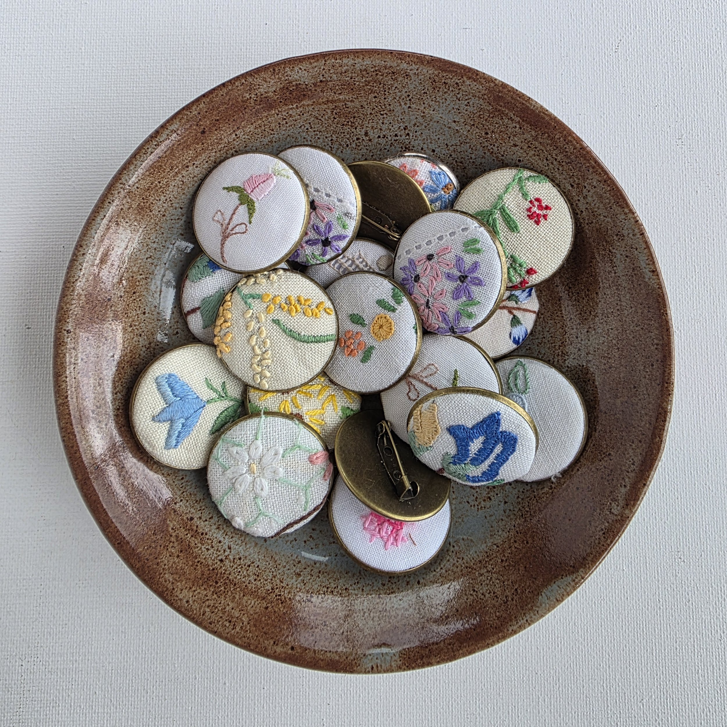Vintage Embroidered Brooch