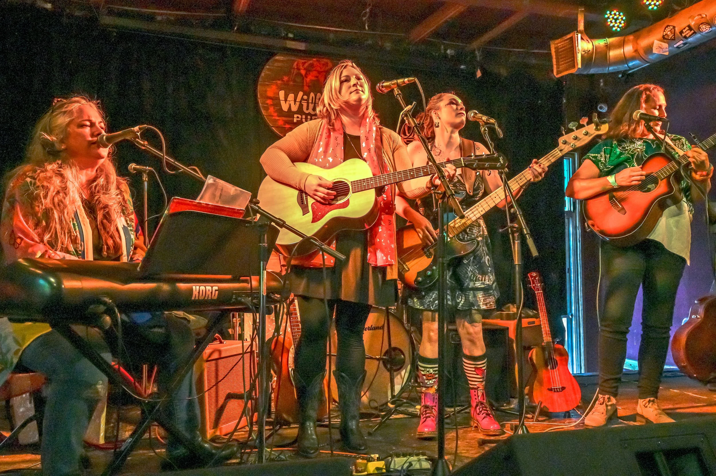 The Swamp Sistas namesake band is comprised of McKee, Amy Robbins, Renee Arozqueta and Ka Malinalli.  Photo by Jim Leatherman
