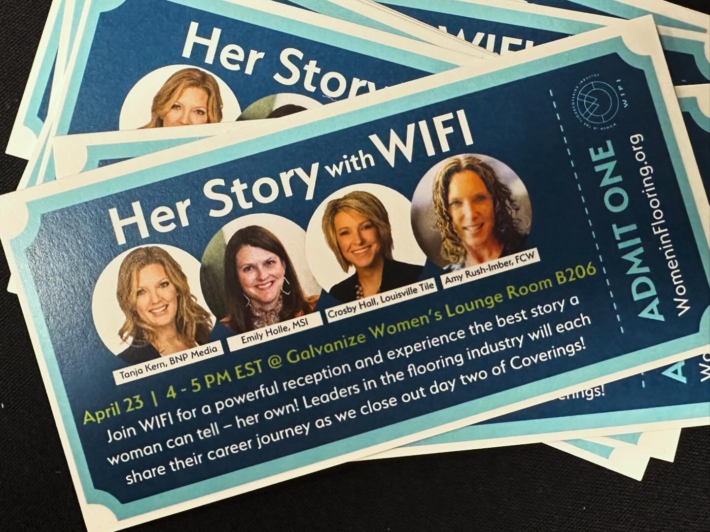 Her Story is today @4PM w/WIFI
 @coveringsshow @floortrendsmag @msisurfaces @louisville_tile @floorcoveringweekly