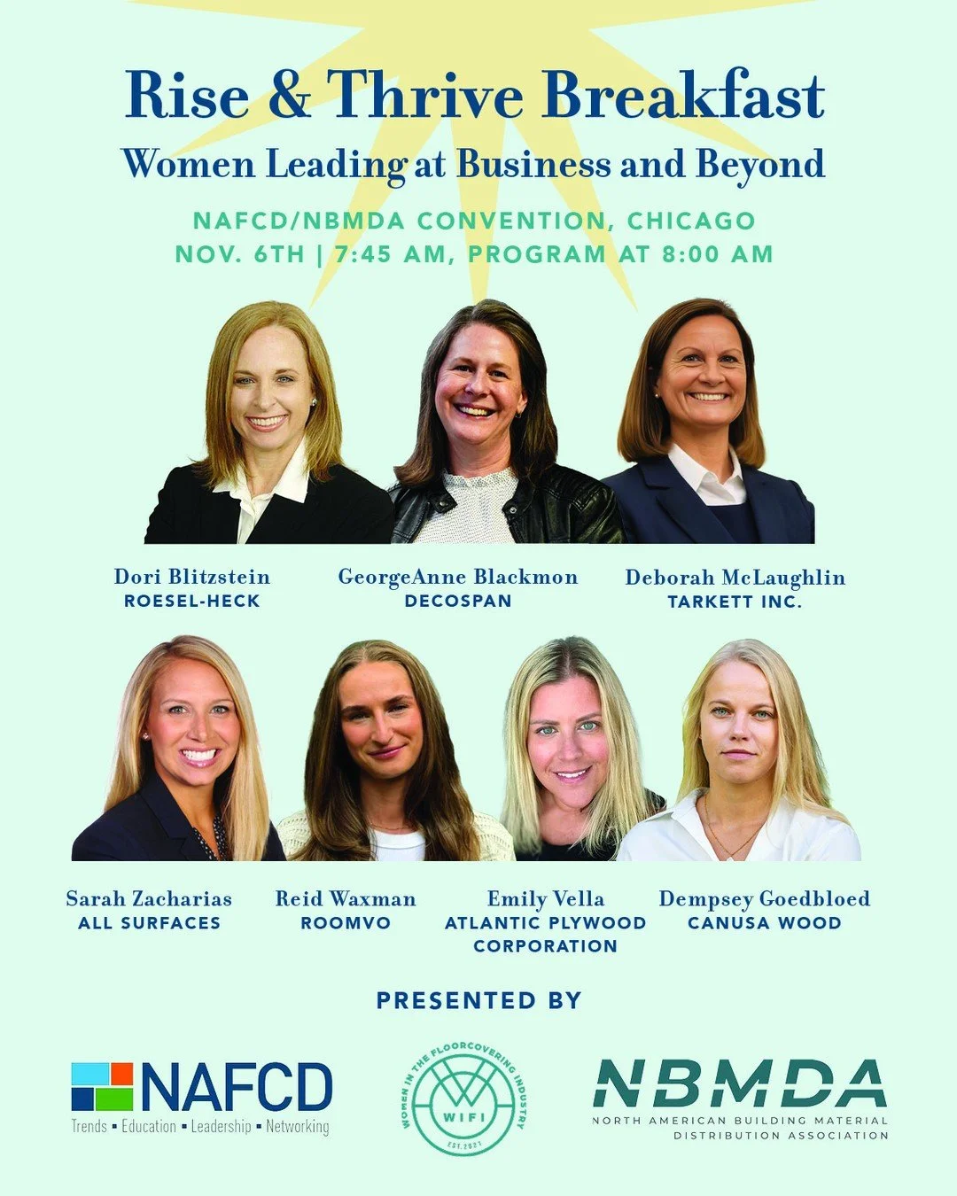 πElevate Your Morning at the Rise and Thrive Breakfast: Women Empowering in Business and Beyond! 
NAFCD and NBMDA Convention - Chicago
November 6th - 8 AM
πDon’t miss this vibrant morning designed to supercharge your career and amplify your