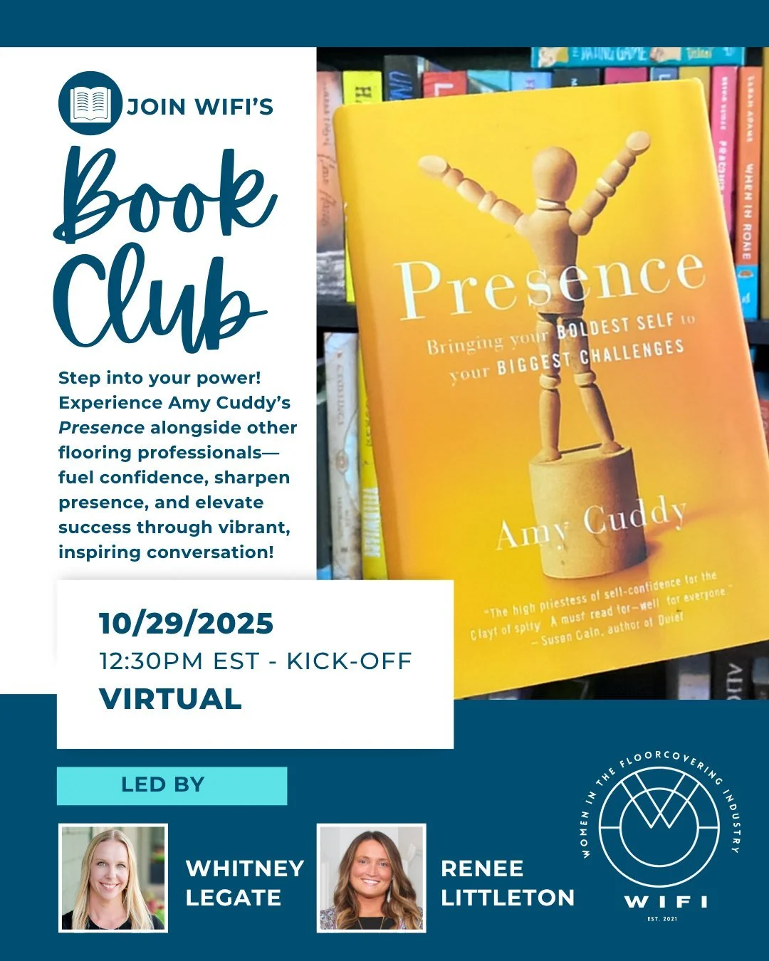 π Join the WIFI Book Club! π
We’re thrilled to launch a brand-new way to connect, learn, and grow together as women in flooring. The WIFI Book Club is a space to build confidence, spark conversation, and inspire personal and professional gro