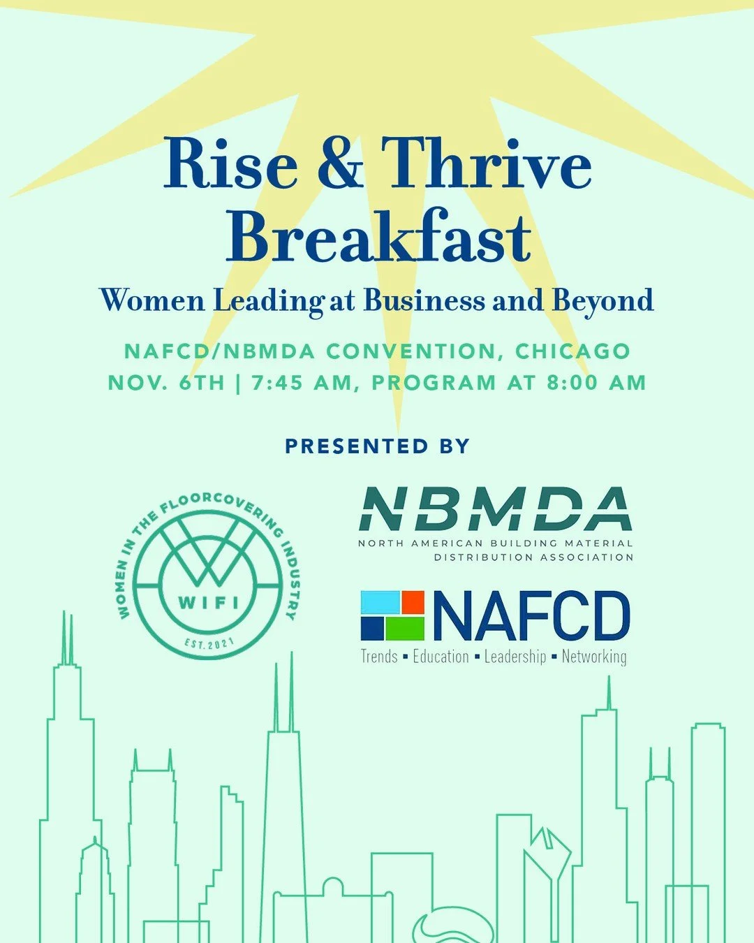 π
 Rise & Thrive Breakfast: Women Leading at Business and Beyond!
π NAFCD + NBMDA Annual Convention | Chicago
ποΈ November 6 | 8:00 AM
Start your day with purpose and connection at the Rise & Thrive Breakfast—a powerful morning desig