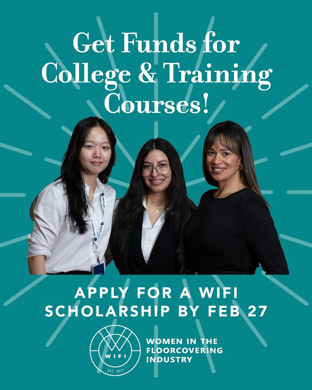 ⏳ Deadline approaching! WIFI Scholarship applications are due February 27 🎓

If you&rsquo;ve been thinking about leveling up your career in the floorcovering industry, now is the time. This opportunity is designed to help women grow through educatio
