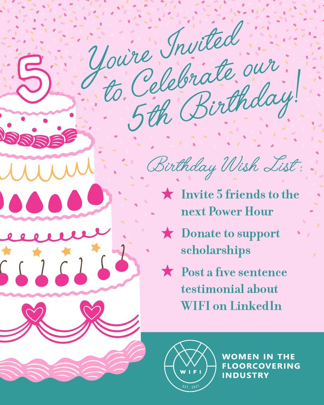 WIFI turns FIVE on International Women&rsquo;s Day 🎂✨

Founded on #InternationalWomensDay, WIFI began with a bold vision: to elevate, educate, and empower women in the floorcovering industry. Five years later, that vision has grown into a powerful c