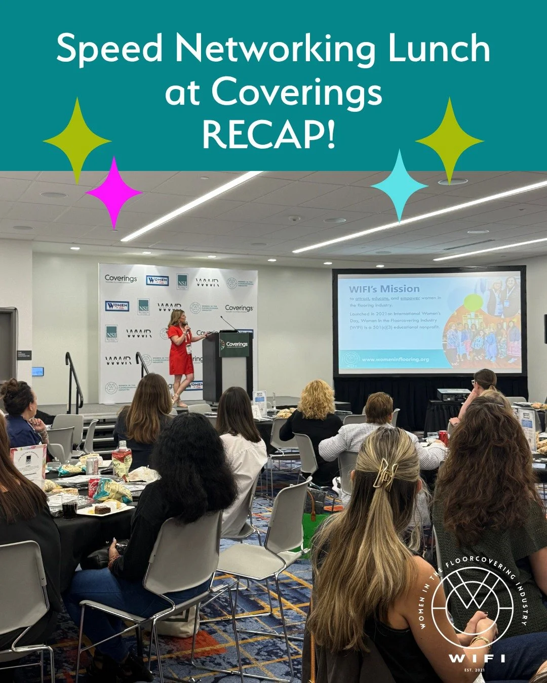Connecting, collaborating, and growing together 🤝

On March 31 at @coveringsshow in Las Vegas, WIFI partnered with @womeninstone and Women in Tile to host a dynamic speed networking lunch. Through guided conversations and table rotations, attendees 