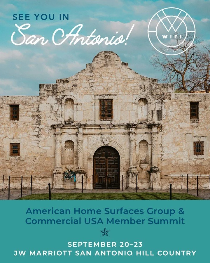 WIFI is excited to be at the @americanhomesurfacesgroup &amp; Commercial USA Member Summit in San Antonio, Sept. 20&ndash;23!

Come find us to say hello, learn more about WIFI and discover ways to get involved, from professional development and indus