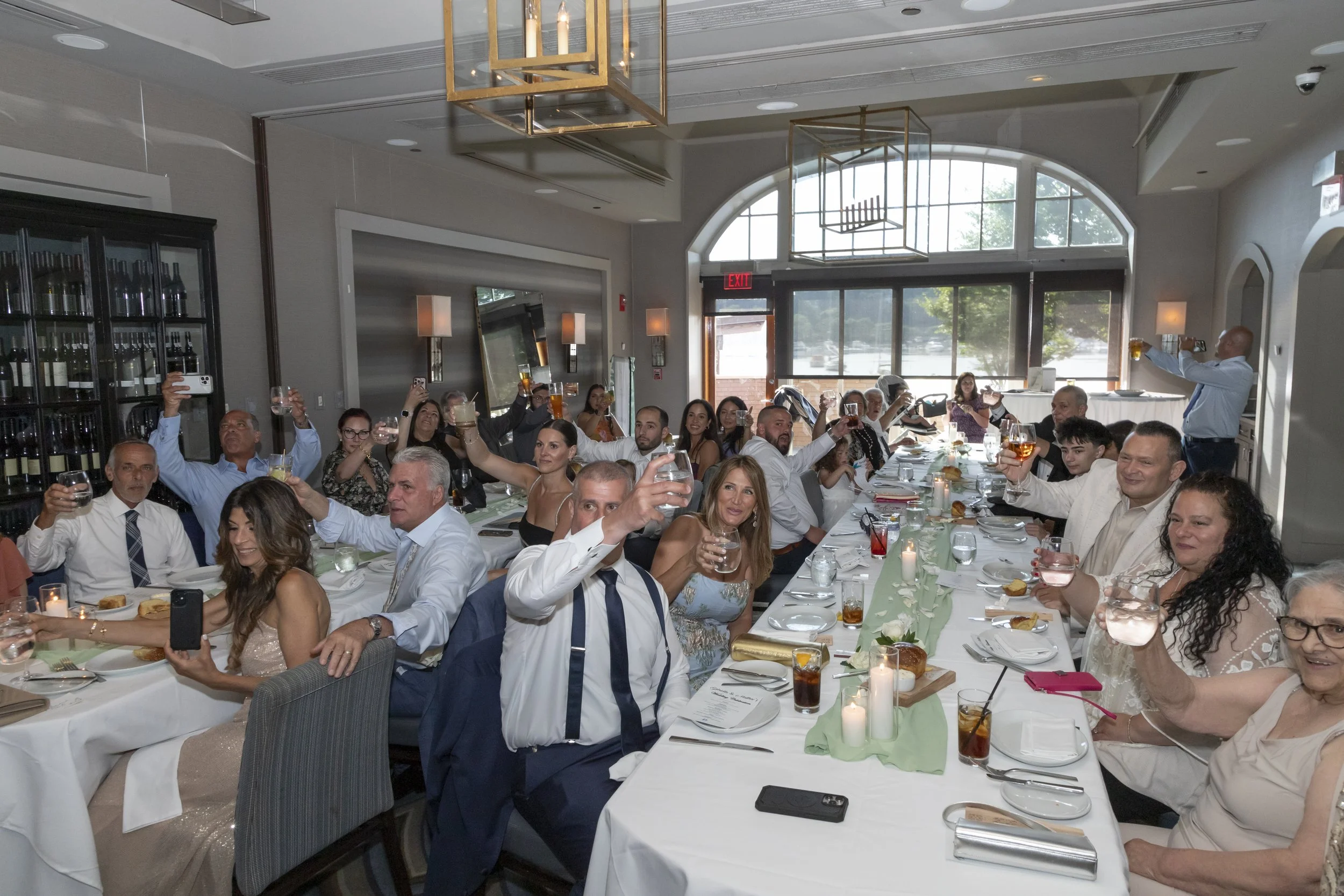 Waterfront restaurant with Private dining room wedding dinner reception.