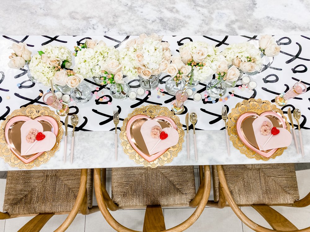 Such a beautiful blush Valentine's Day Table