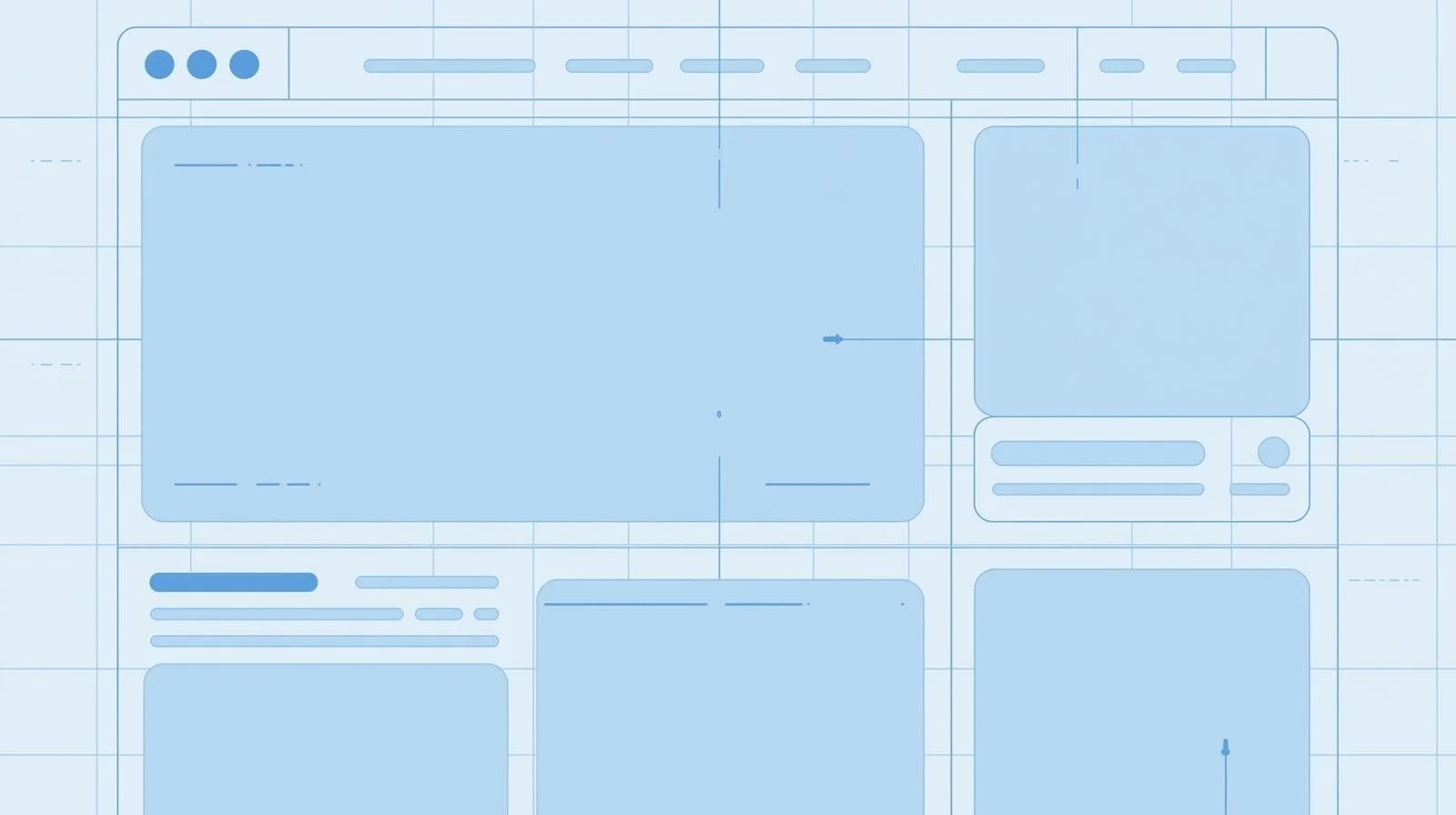 wireframe illustration minimal layout with blue and light blue colors